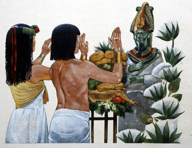 Offerings of food to the God Osiris (Original) by Richard Hook at The Illustration Art Gallery