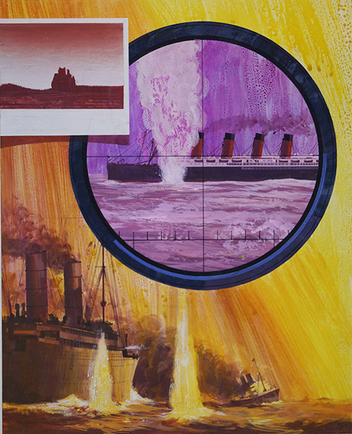 The Sinking of The Lusitania (Original) by British History (Howat) at The Illustration Art Gallery