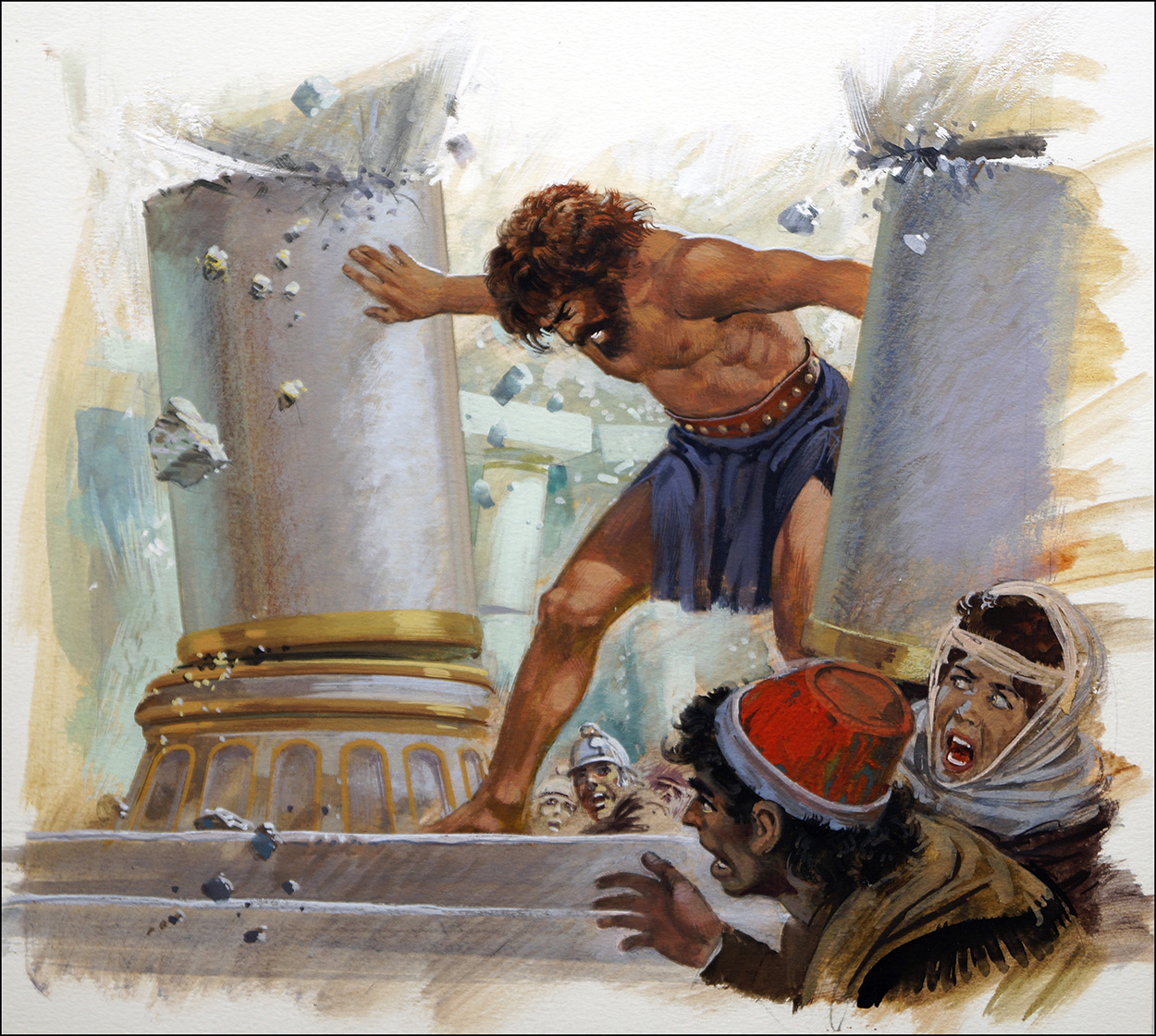 Samson Destroys the Philistines (Original) art by Andrew Howat Art at The Illustration Art Gallery