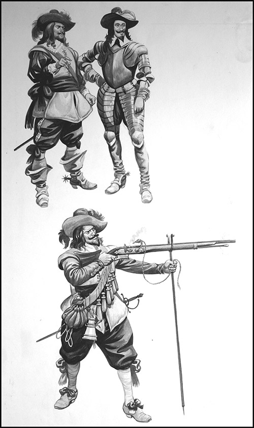Soldiers Of The English Civil War (Original) by British History (Peter Jackson) at The Illustration Art Gallery
