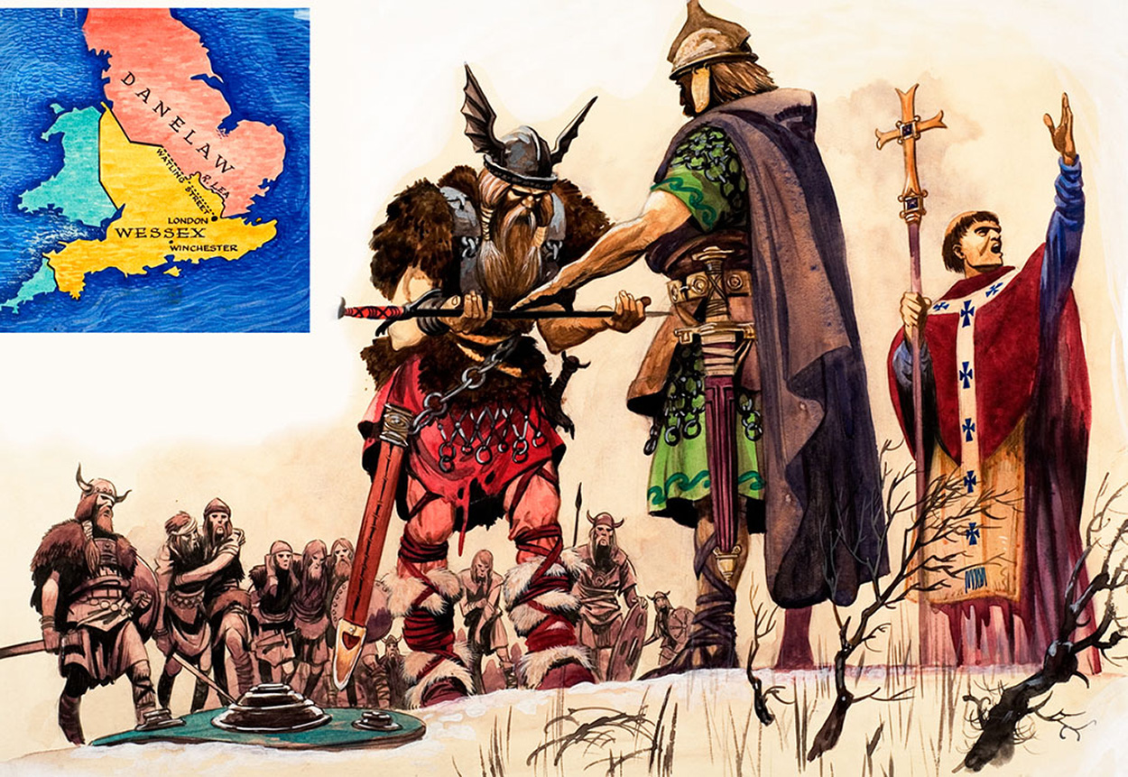 The Vikings Concede Defeat (Original) art by British History (Peter Jackson) at The Illustration Art Gallery