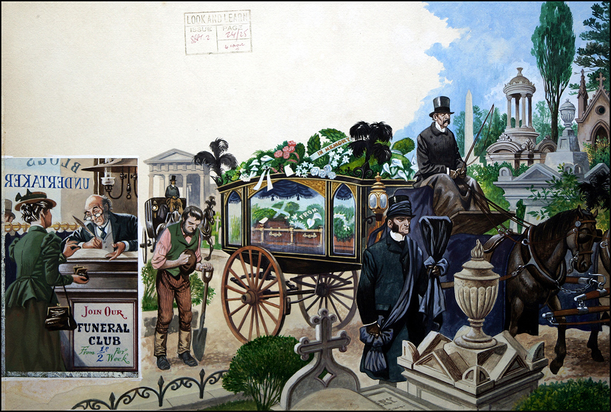 The Funeral Club (Original) art by British History (Peter Jackson) at The Illustration Art Gallery