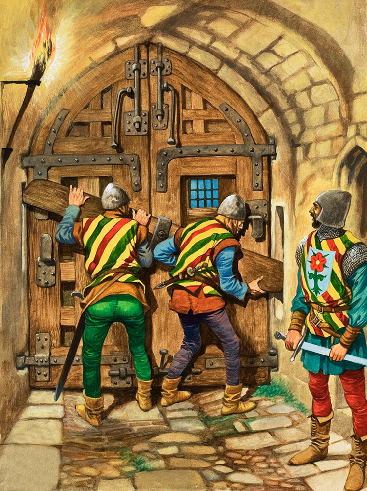 Barring The Town Gate (Original) art by British History (Peter Jackson) at The Illustration Art Gallery