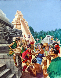 Celebrations at a Mayan Temple (Original)