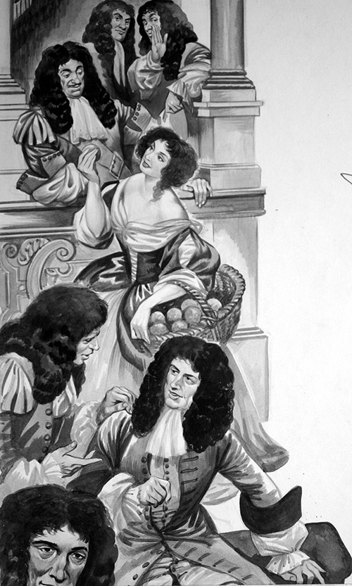 Nell Gwynn Meets King Charles II (Original) by British History (Peter Jackson) at The Illustration Art Gallery
