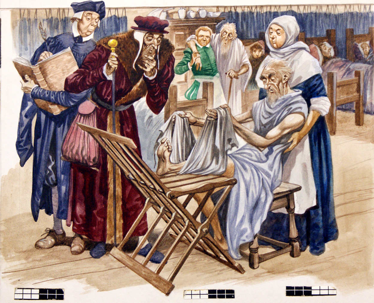 Once Upon a Time... Doctors and Hospitals in Tudor times (Original) art by British History (Peter Jackson) at The Illustration Art Gallery