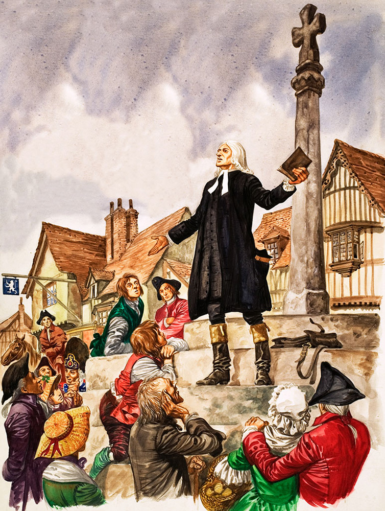 John Wesley Methodist Preacher (Original) art by British History (Peter Jackson) at The Illustration Art Gallery