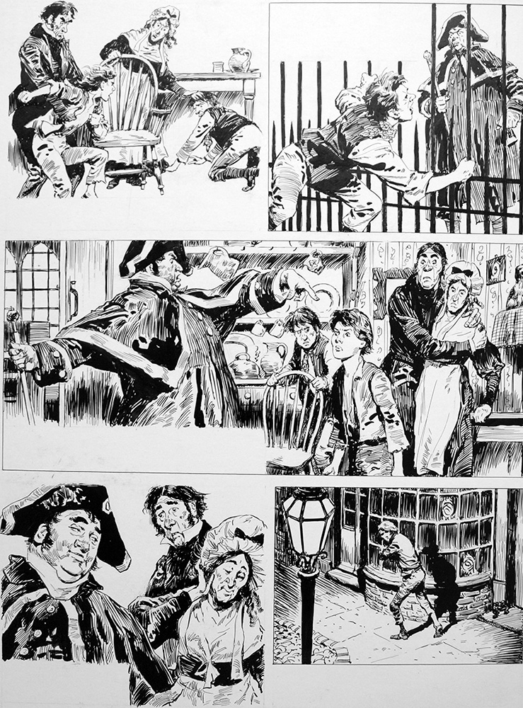 Oliver Twist - Kicked Out (Original) art by Charles Dickens (Lacey) at The Illustration Art Gallery