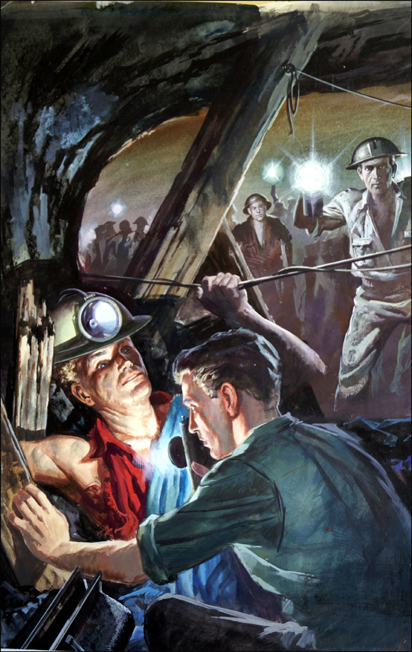 Trapped in the Mine (Original) by Barrie Linklater Art at The Illustration Art Gallery