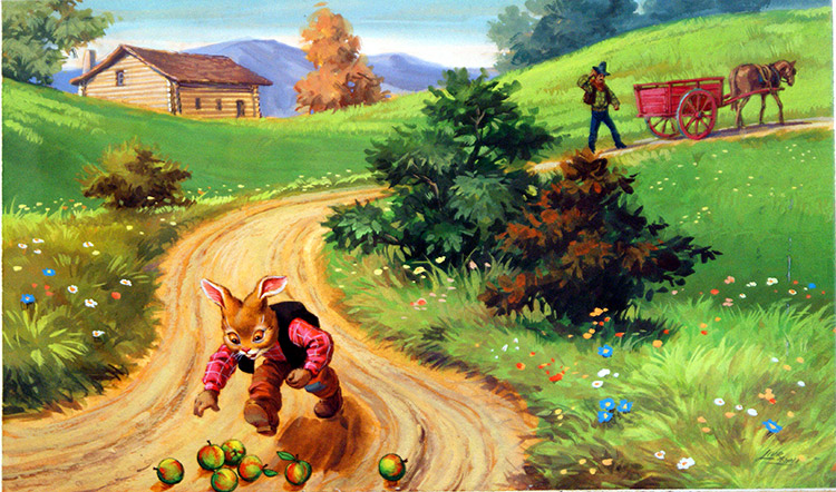 Brer Rabbit and Apples (Original) (Signed) by Virginio Livraghi Art at The Illustration Art Gallery