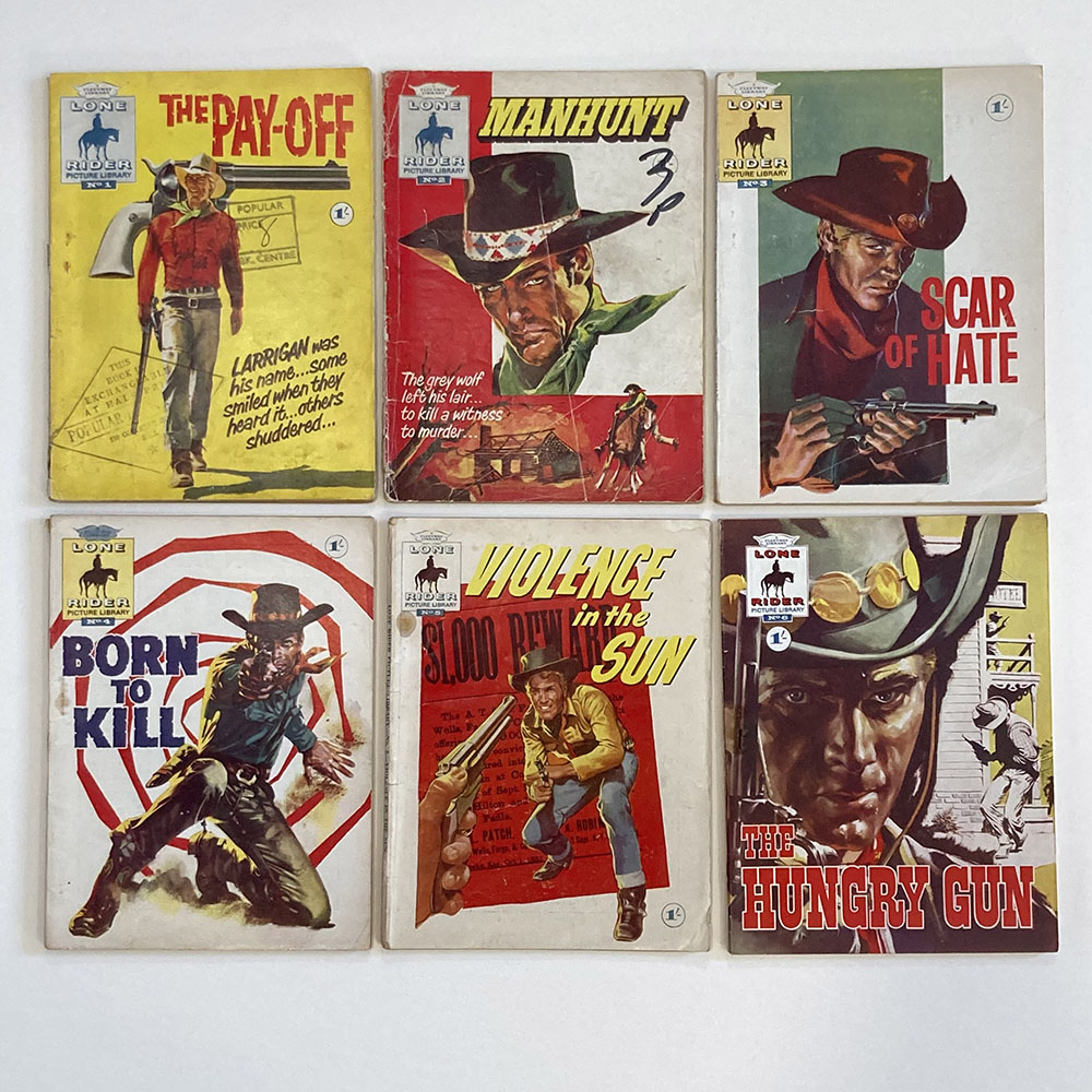 6 x Lone Rider Picture Library #1 #2 #3 #4 #5 #6 art by Comics & Magazines at The Illustration Art Gallery