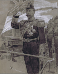 George V reviewing the Royal Navy at Spithead 1912 (Original) (Signed)
