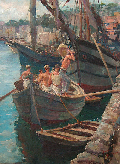 Ischia (Original) (Signed) by Fortunino Matania at The Illustration Art Gallery