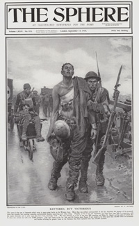 Battered But Victorious on the Western Front  (original cover page The Sphere 1918) (Print)