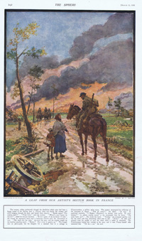 A scene in France  (original page from The Sphere dated 1919) (Print)