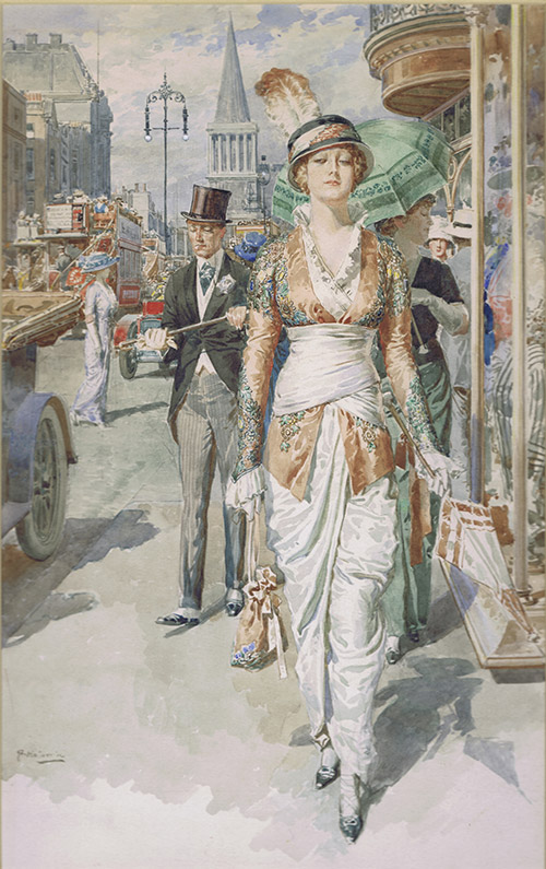 Strolling down the Strand (Original) (Signed) by Fortunino Matania at The Illustration Art Gallery