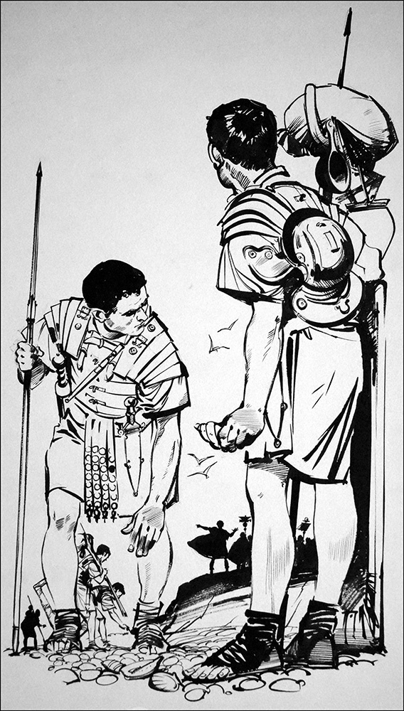 Roman Soldiers Collecting Shells (Original) art by Ancient Rome (Angus McBride) at The Illustration Art Gallery