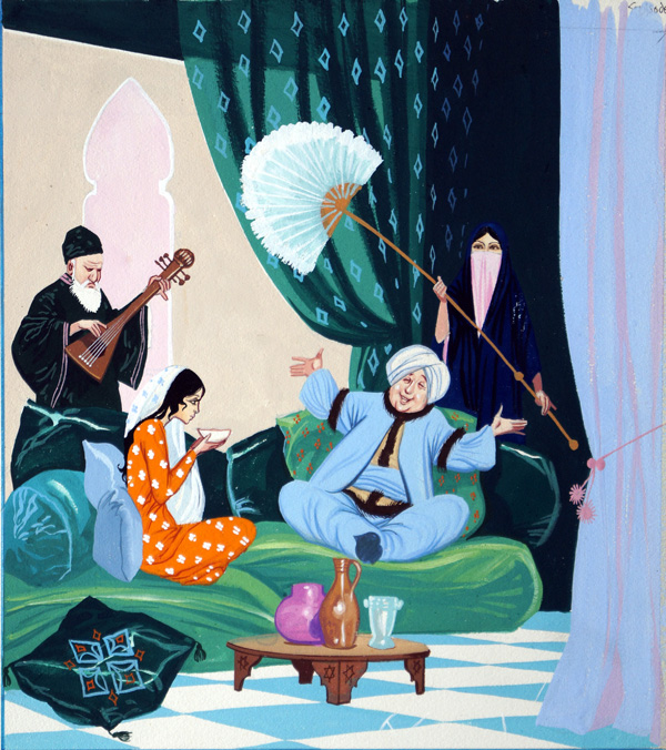 Tea with the Sultan (Original) by The Enchanted Horse (McBride) at The Illustration Art Gallery