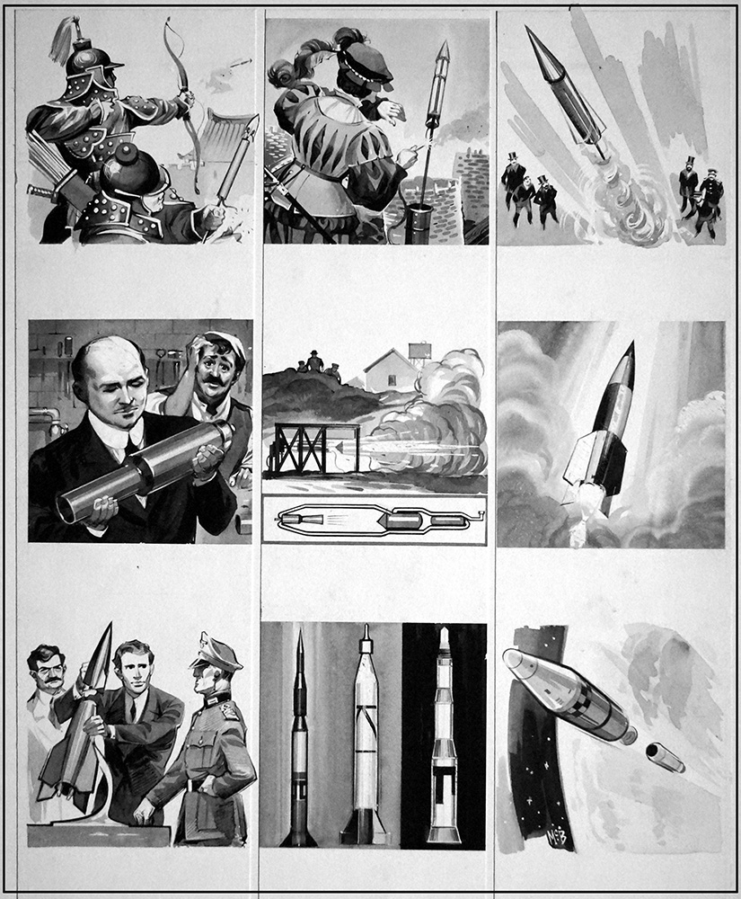 Rockets Through The Ages (Original) (Signed) art by Angus McBride at The Illustration Art Gallery