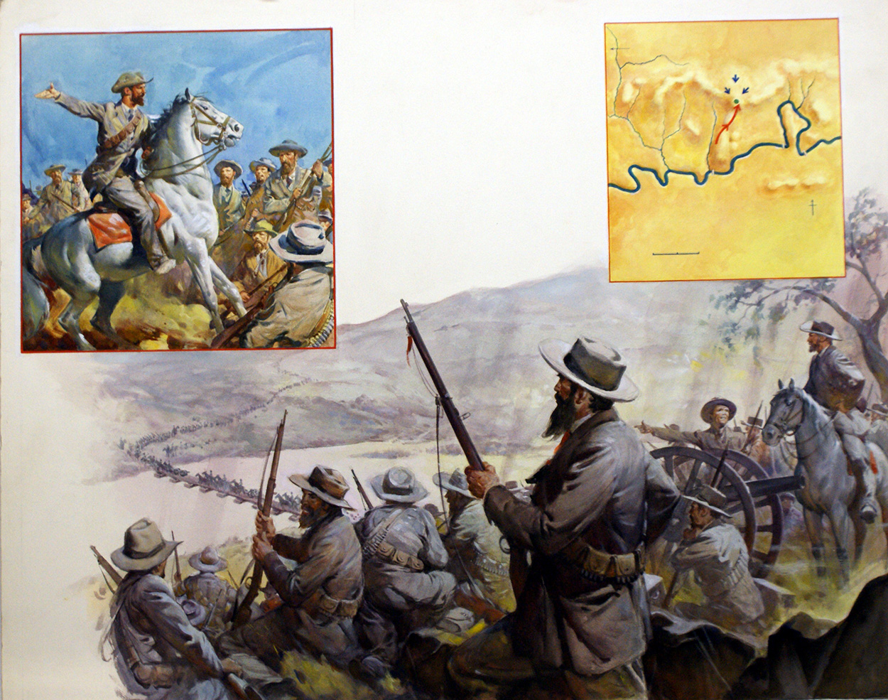Louis Botha & the Battle of Spion Kop (Original) art by James E McConnell Art at The Illustration Art Gallery