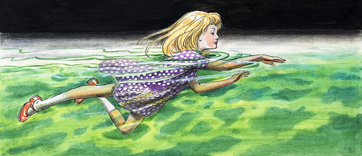Alice Swimming through her Tears: Alice in Wonderland 12 (Original) art by Alice in Wonderland (Mendoza) at The Illustration Art Gallery