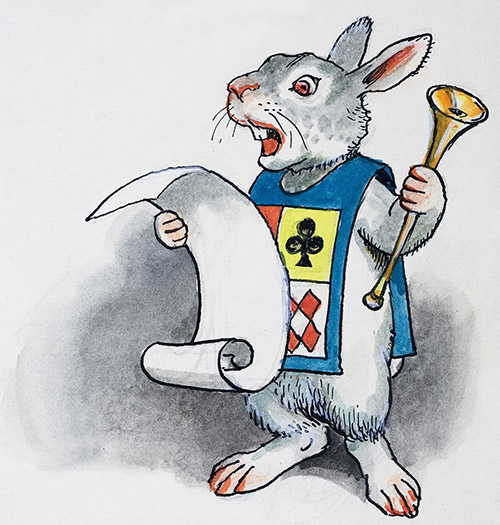 The White Rabbit: Alice in Wonderland 67 (Original) by Alice in Wonderland (Mendoza) at The Illustration Art Gallery