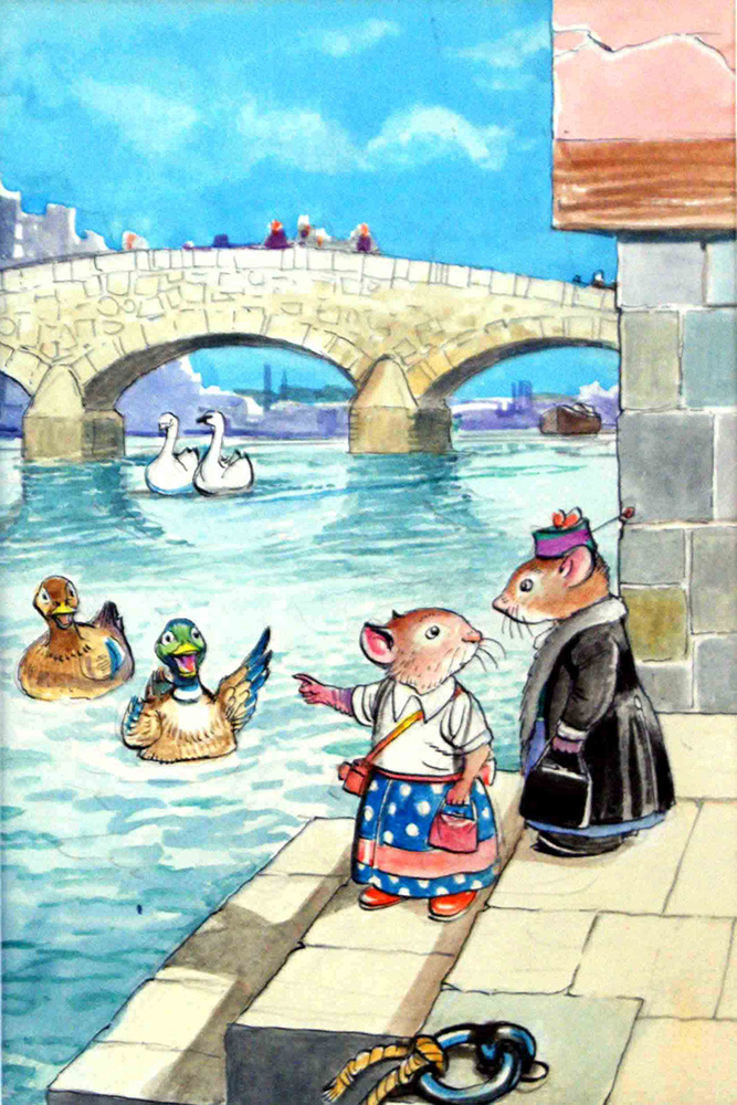 Katie Country Mouse Goes to London: The Ducks (Original) art by Katie Country Mouse (Mendoza) at The Illustration Art Gallery