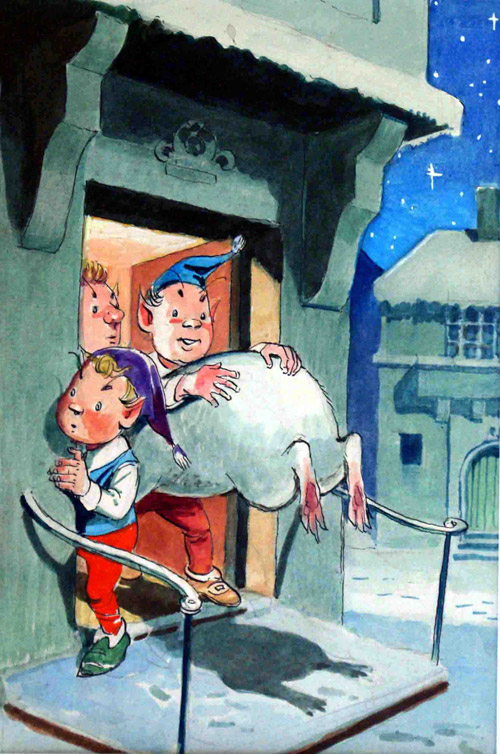 Gulliver Guinea-Pig: Quick Entrance (Original) by Gulliver Guinea-Pig (Mendoza) at The Illustration Art Gallery