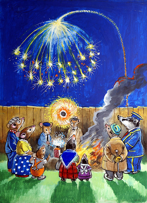 Fireworks (Original) by Town Mouse and Country Mouse (Mendoza) at The Illustration Art Gallery