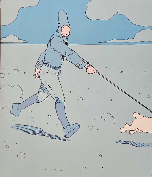 Hommage to Herge - Tintin and Snowy (Print) (Signed) by Moebius (Jean Giraud) Art at The Illustration Art Gallery