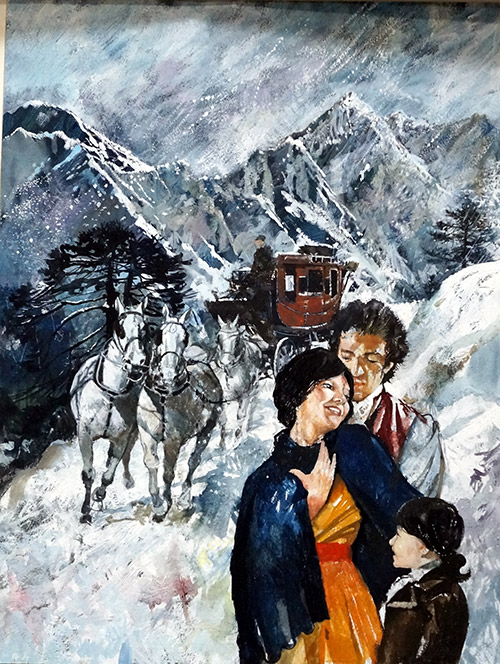 The Alpine Coach book cover art (Original) by Tony Morris at The Illustration Art Gallery