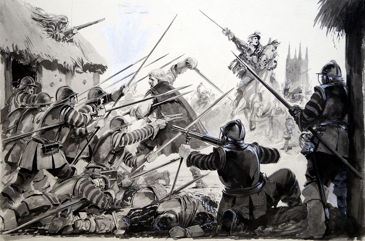 Worcester Royalist Charge - English Civil War (Original) art by Will Nickless Art at The Illustration Art Gallery