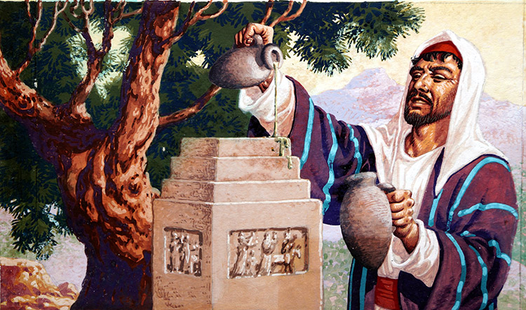 Moses Anoints the Tabernacle (Original) by Bible Stories (Pat Nicolle) at The Illustration Art Gallery
