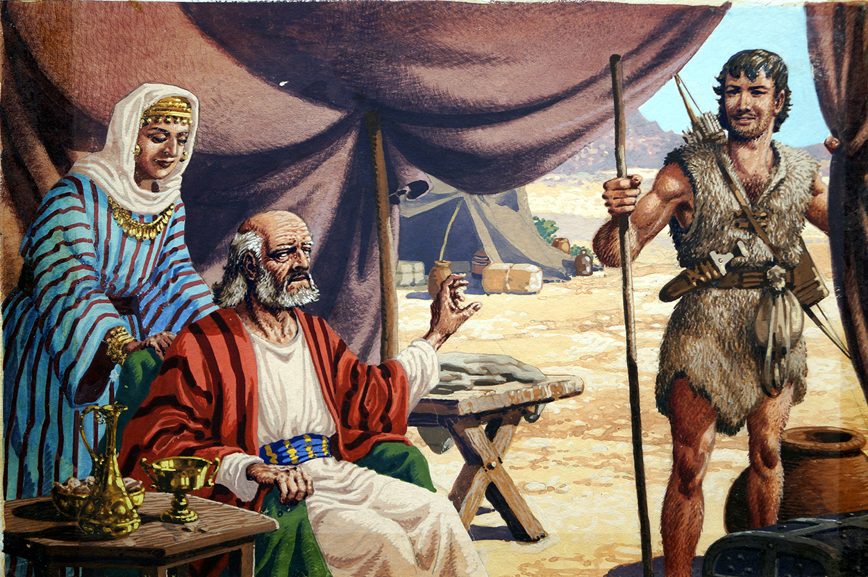 Jacob's Blessing (Original) art by Bible Stories (Pat Nicolle) at The Illustration Art Gallery