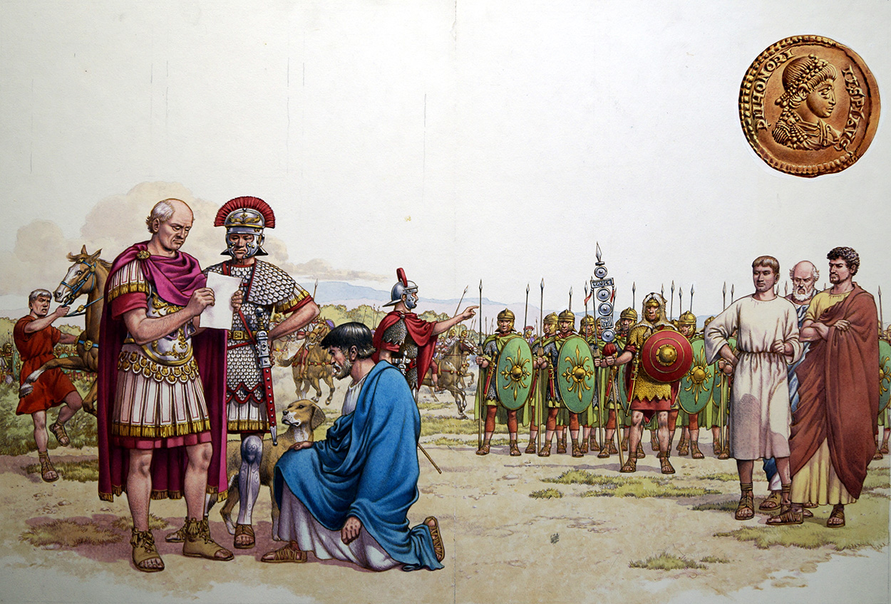The Roman Army Leaving Britain (Original) art by British History (Pat Nicolle) at The Illustration Art Gallery