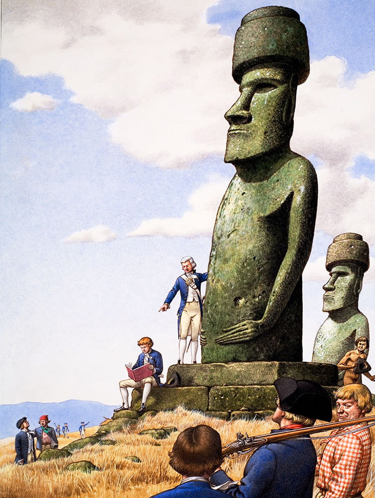 The Mystery of Easter Island (Original) art by Patrick Nicolle Art at The Illustration Art Gallery
