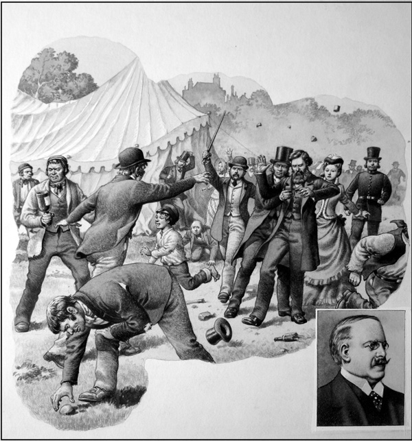 Trouble at the Tent Revival Meeting (Original) by British History (Pat Nicolle) at The Illustration Art Gallery