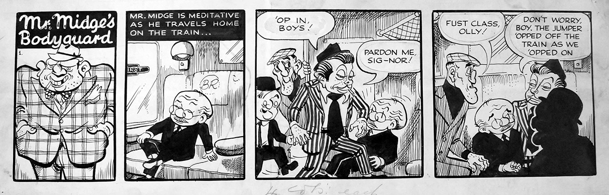 Mr Midge's Bodyguard daily strip 1 (Original) art by Ronald Niebour at The Illustration Art Gallery