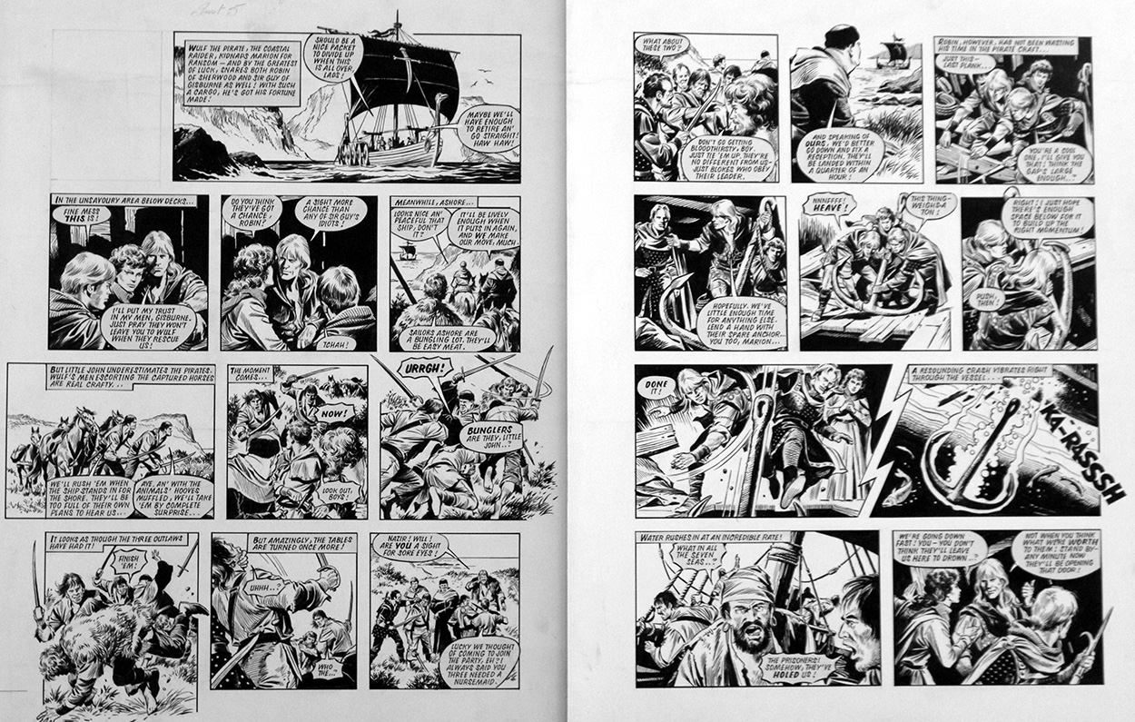 Robin of Sherwood: Anchors Aweigh! (TWO pages) (Originals) art by Robin of Sherwood (Mike Noble) Art at The Illustration Art Gallery