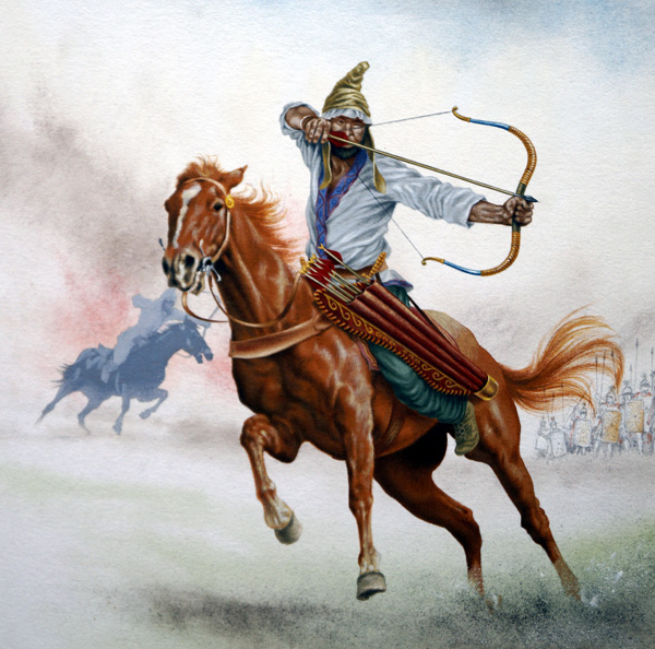 Mounted Archer of the Steppes (Original) by David Nockels Art at The Illustration Art Gallery