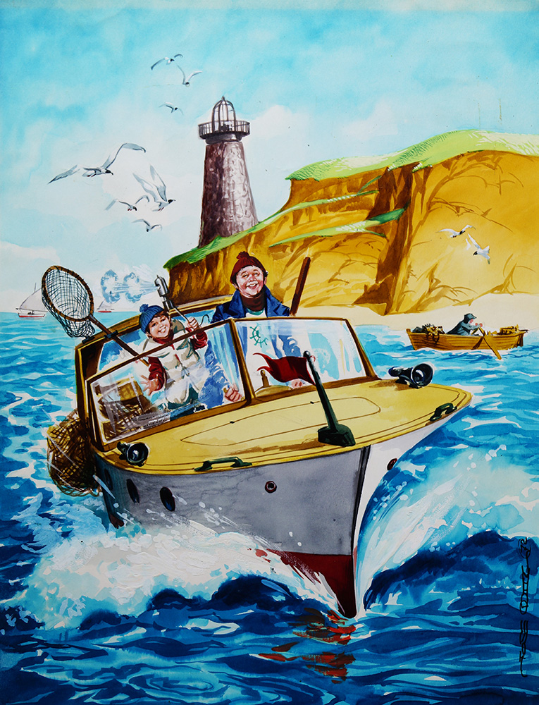Sam's Grand Fishing Adventure (Original) (Signed) art by Jose Ortiz Art at The Illustration Art Gallery