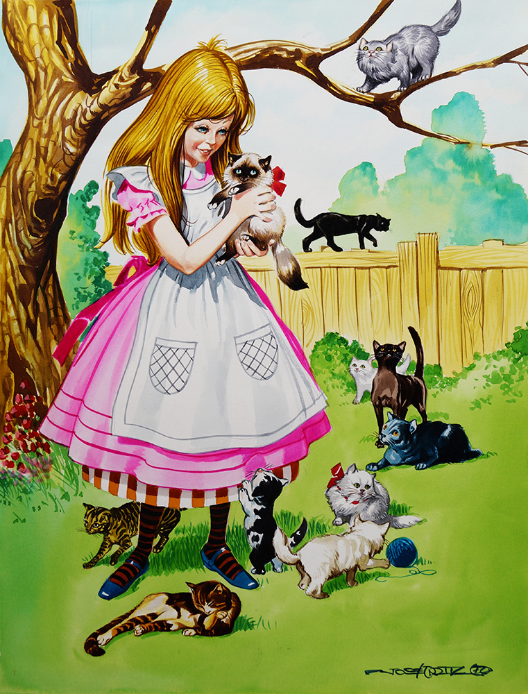 11 Kittens for Goldie (Original) (Signed) art by Jose Ortiz Art at The Illustration Art Gallery