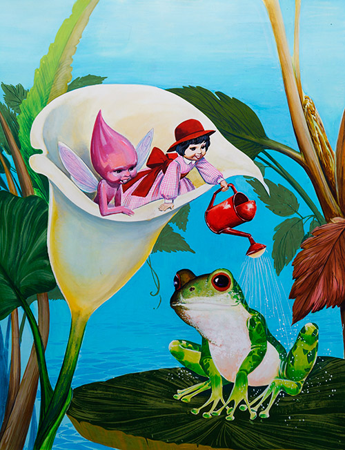 Sally and the Rain Fairies (Original) by Jose Ortiz Art at The Illustration Art Gallery