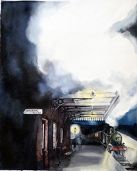 The Ghost Now Standing on Platform One book cover art (Original)