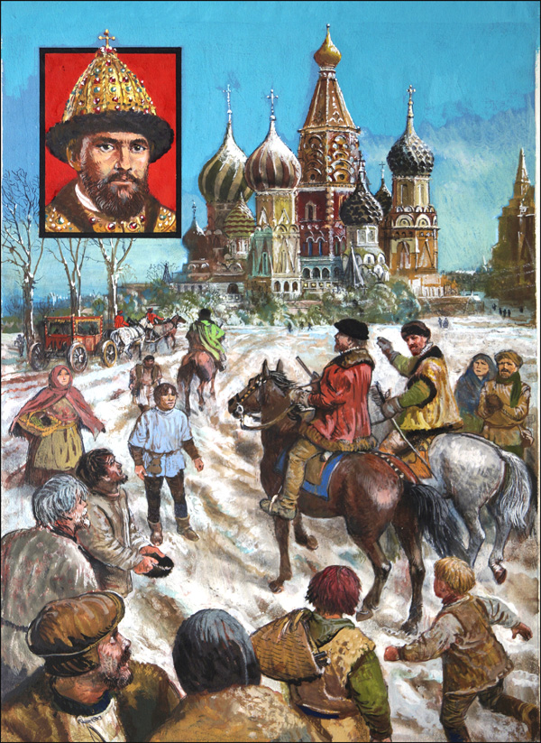 Richard Chancellor and Ivan the Terrible (Original) by Ken Petts at The Illustration Art Gallery