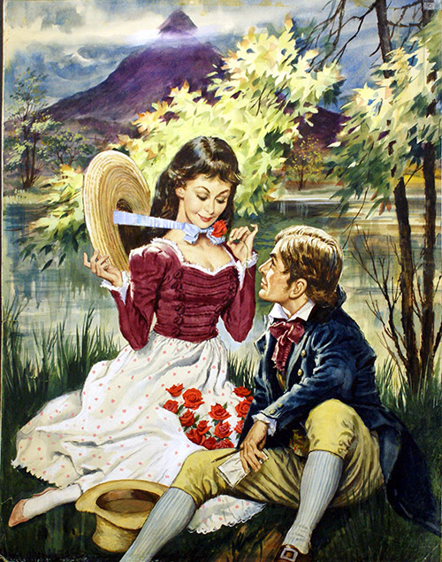 Robbie Burns A Red Red Rose (Original) by Edwin Phillips Art at The Illustration Art Gallery