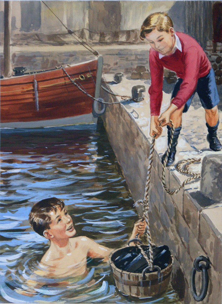 Dauntless Jock Two Boys (Original) art by F W Purvis Art at The Illustration Art Gallery