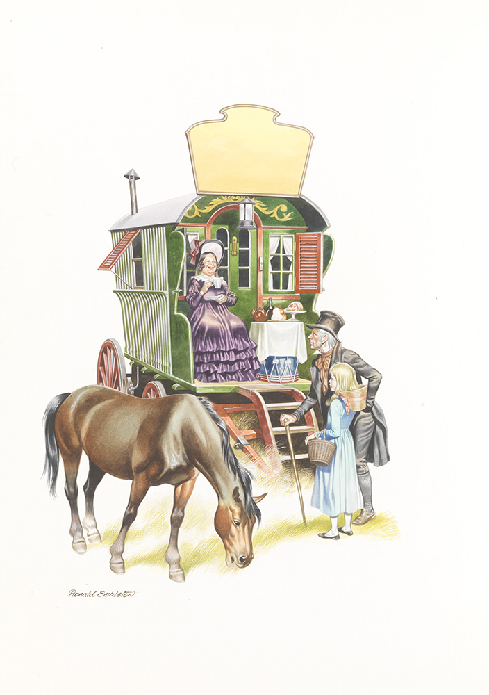 The Old Curiosity Shop: Happy Aboard the Caravan (Original) (Signed) art by Charles Dickens (Ron Embleton) at The Illustration Art Gallery