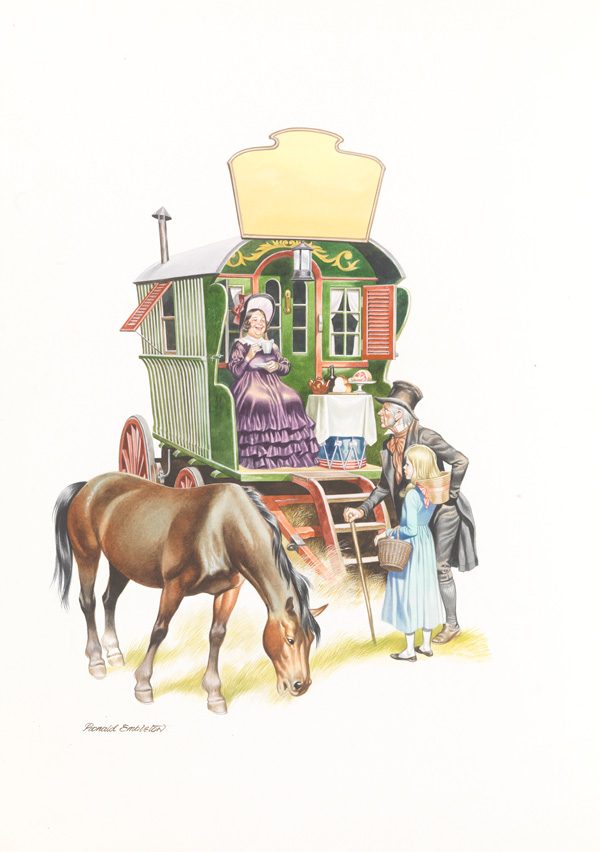 The Old Curiosity Shop: Happy Aboard the Caravan (Original) (Signed) by Charles Dickens (Ron Embleton) at The Illustration Art Gallery