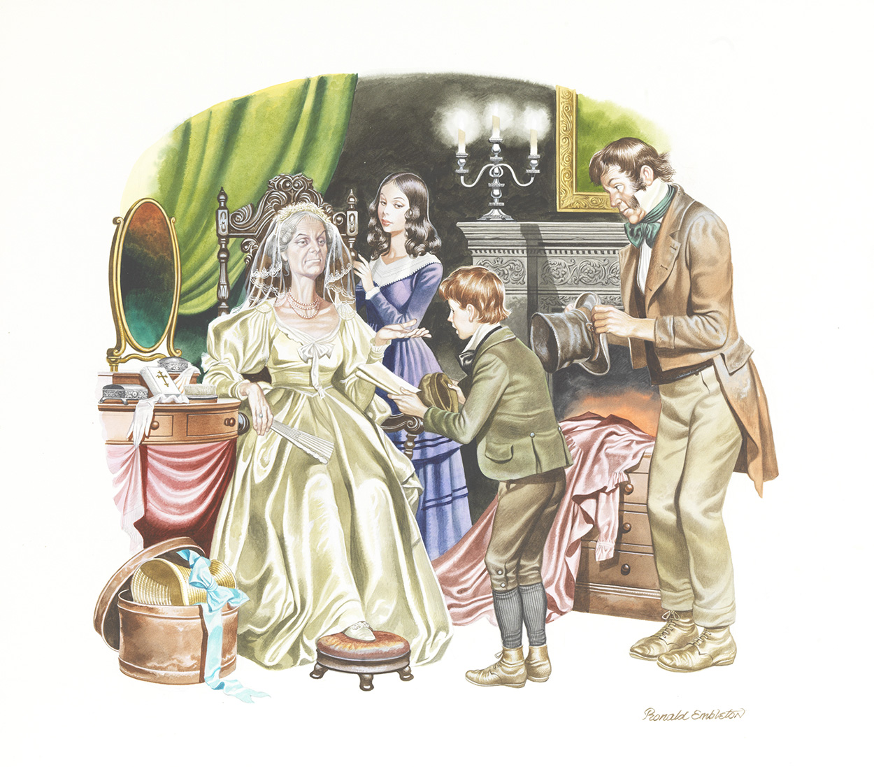 Great Expectations - Miss Haversham (Original) (Signed) art by Charles Dickens (Ron Embleton) at The Illustration Art Gallery